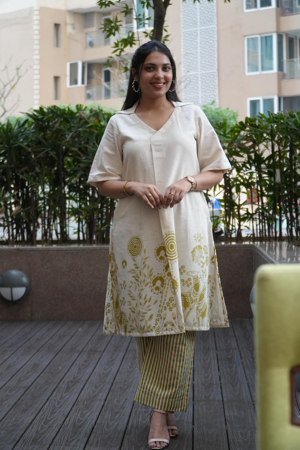 Ivory Affaire Kurta Set (Green)