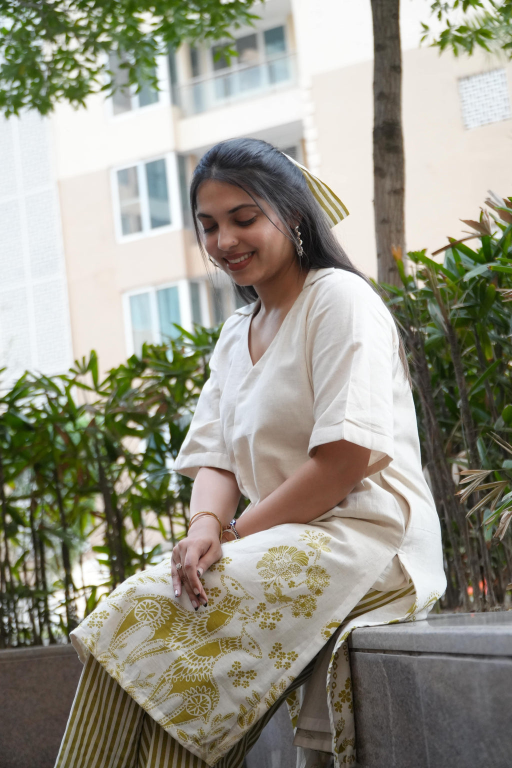 Ivory Affaire Kurta Set (Green)