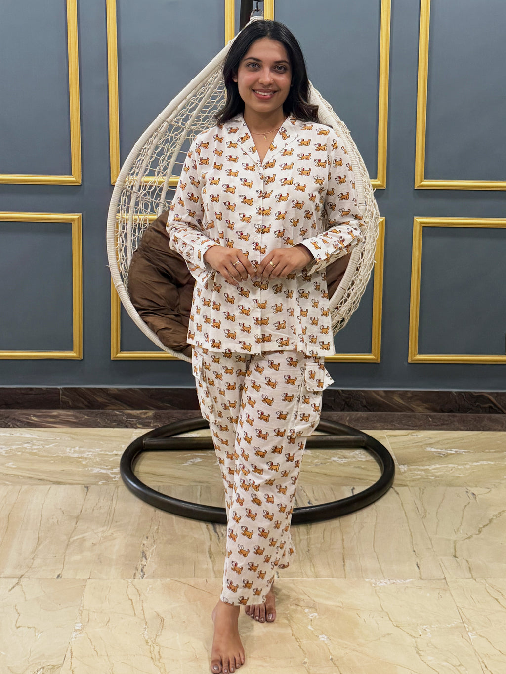 Dog Print Night Suit
