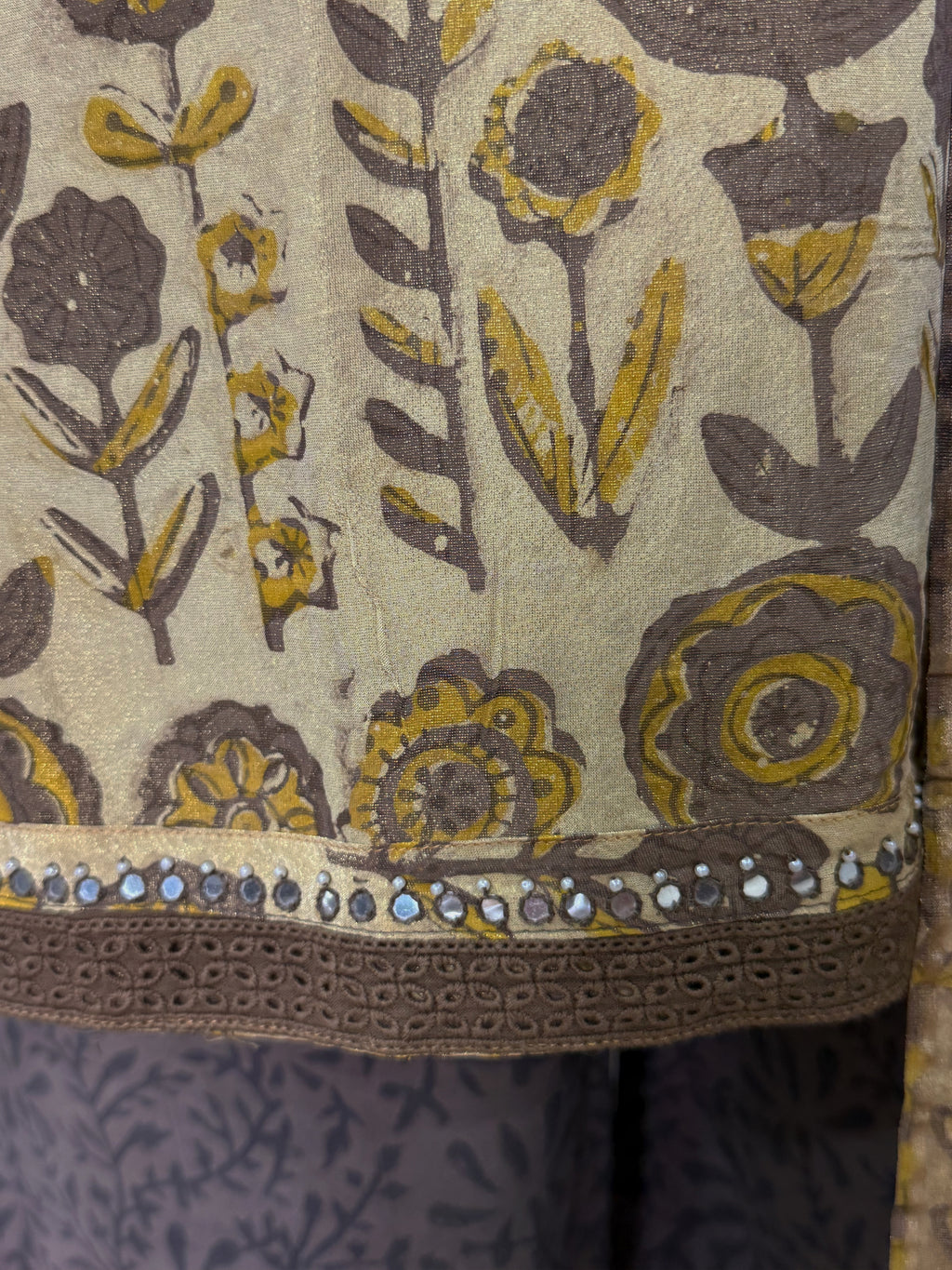 Tissue Kurta Set (Brown)